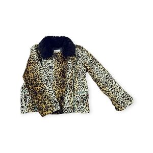 Trish Scully Child Leopard Jacket Faux Fur Tailored, Size 12